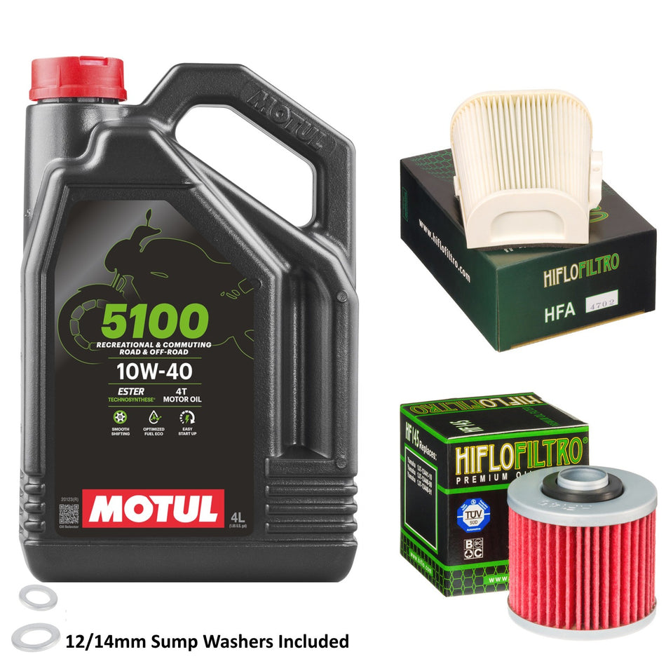 Motul 5100 10w40 4L Oil & HF145 & HFA4702 Oil Filter Kit