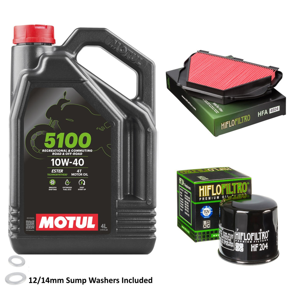 Motul 5100 10w40 4L Oil & HF204 & HFA4924 Oil Filter Kit