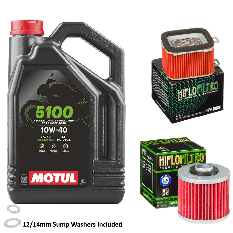 Motul 5100 10w40 4L Oil & HF145 & HFA4501 Oil Filter Kit