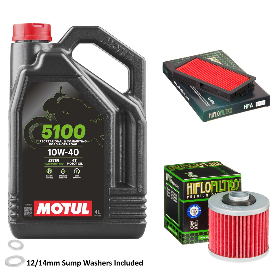 Motul 5100 10w40 4L Oil & HF145 & HFA4801 Oil Filter Kit