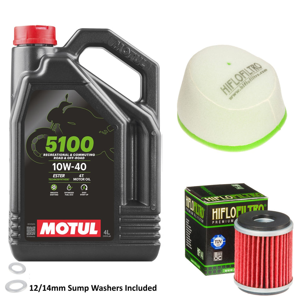 Motul 5100 10w40 4L Oil & HF141 & HFF4012 Oil Filter Kit