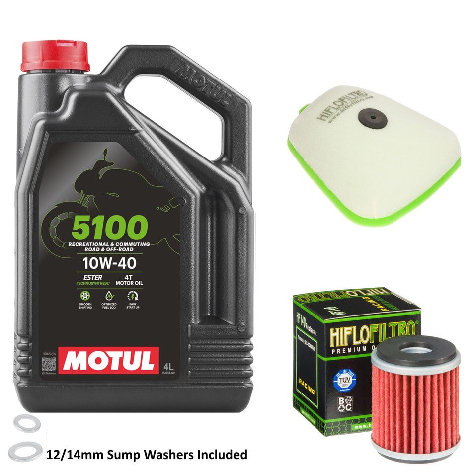 Motul 5100 10w40 4L Oil & HF140 & HFF4023 Oil Filter Kit