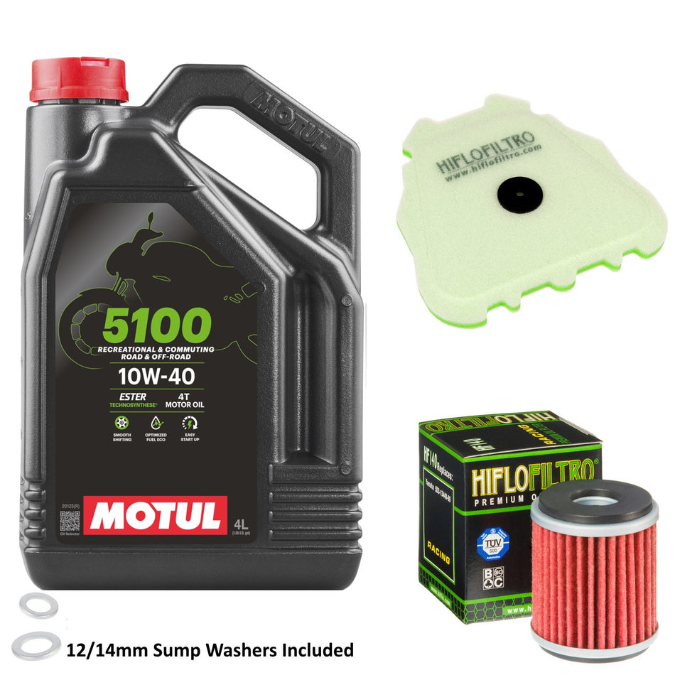 Motul 5100 10w40 4L Oil & HF140 & HFF4030 Oil Filter Kit