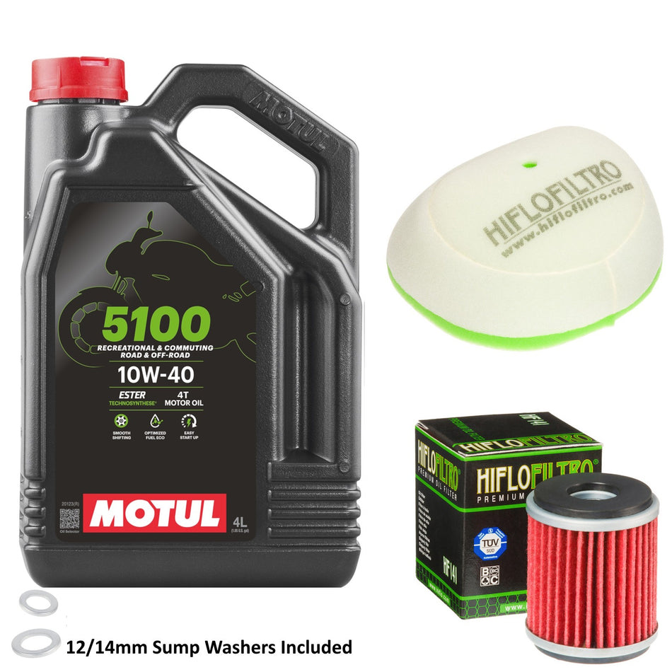 Motul 5100 10w40 4L Oil & HF141 & HFF4014 Oil Filter Kit