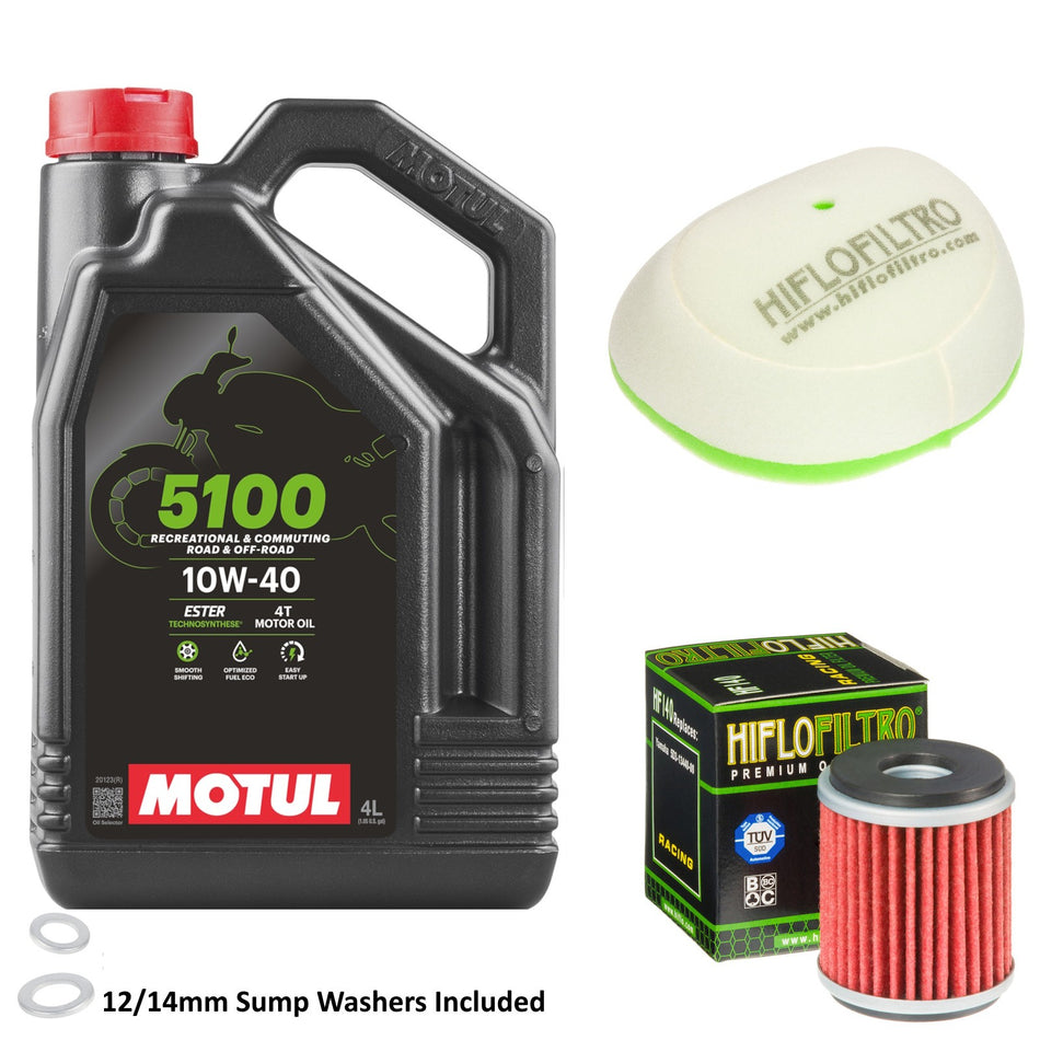 Motul 5100 10w40 4L Oil & HF140 & HFF4014 Oil Filter Kit