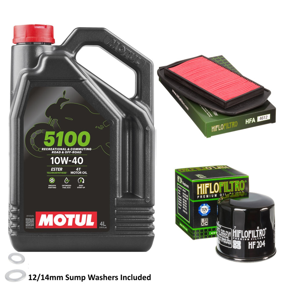 Motul 5100 10w40 4L Oil & HF204 & HFA4612 Oil Filter Kit
