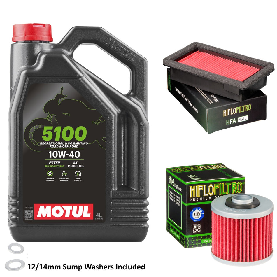 Motul 5100 10w40 4L Oil & HF145 & HFA4613 Oil Filter Kit