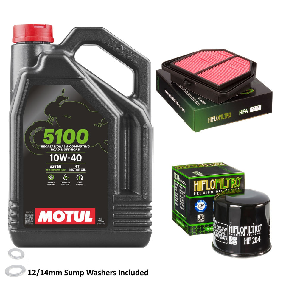 Motul 5100 10w40 4L Oil & HF204 & HFA4917 Oil Filter Kit