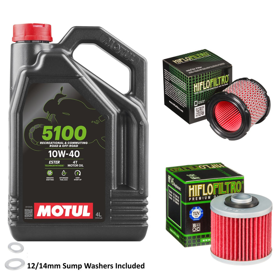 Motul 5100 10w40 4L Oil & HF145 & HFA4616 Oil Filter Kit