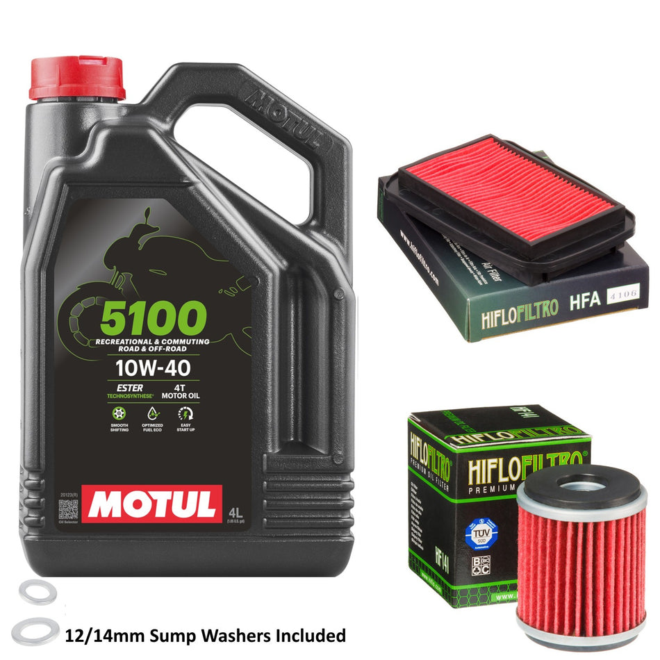Motul 5100 10w40 4L Oil & HF141 & HFA4106 Oil Filter Kit