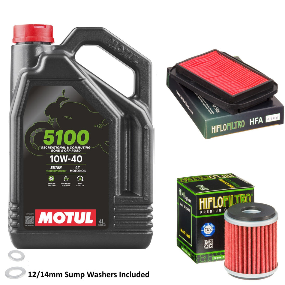 Motul 5100 10w40 4L Oil & HF140 & HFA4106 Oil Filter Kit