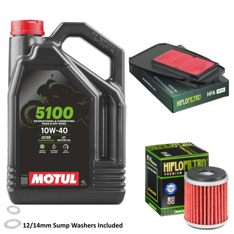 Motul 5100 10w40 4L Oil & HF140 & HFA4114 Oil Filter Kit