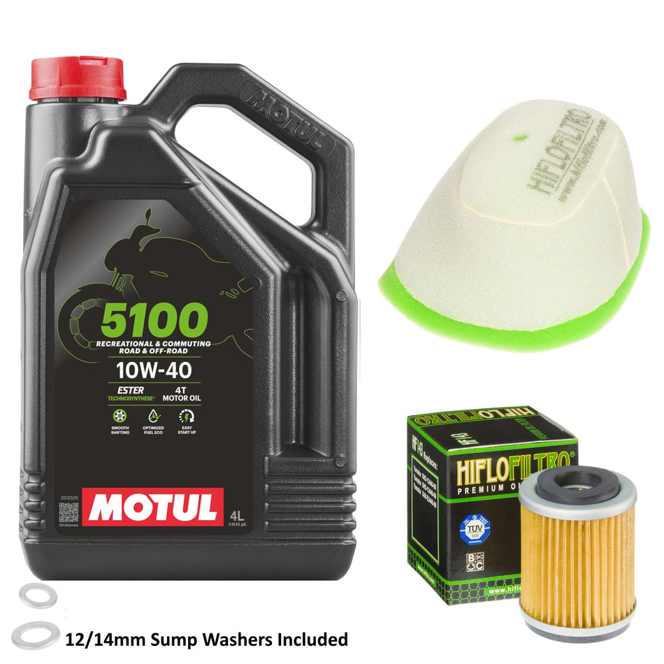 Motul 5100 10w40 4L Oil & HF143 & HFF4016 Oil Filter Kit