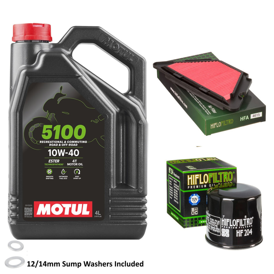 Motul 5100 10w40 4L Oil & HF204 & HFA4615 Oil Filter Kit