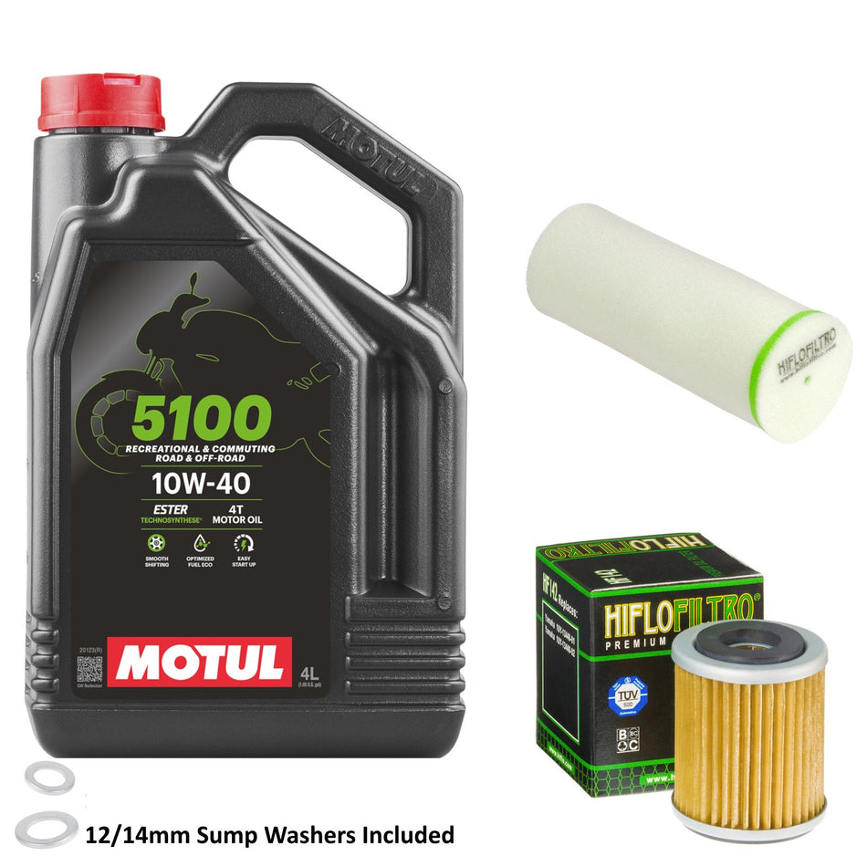 Motul 5100 10w40 4L Oil & HF142 & HFF4024 Oil Filter Kit