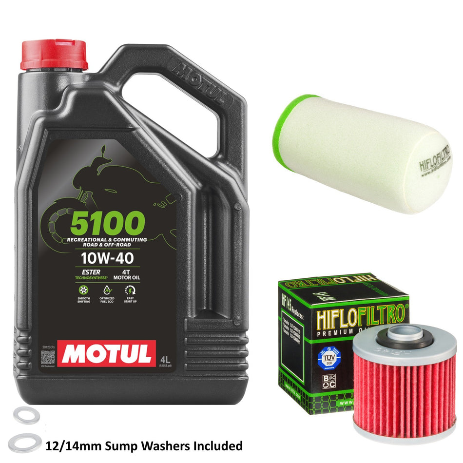 Motul 5100 10w40 4L Oil & HF145 & HFF4025 Oil Filter Kit