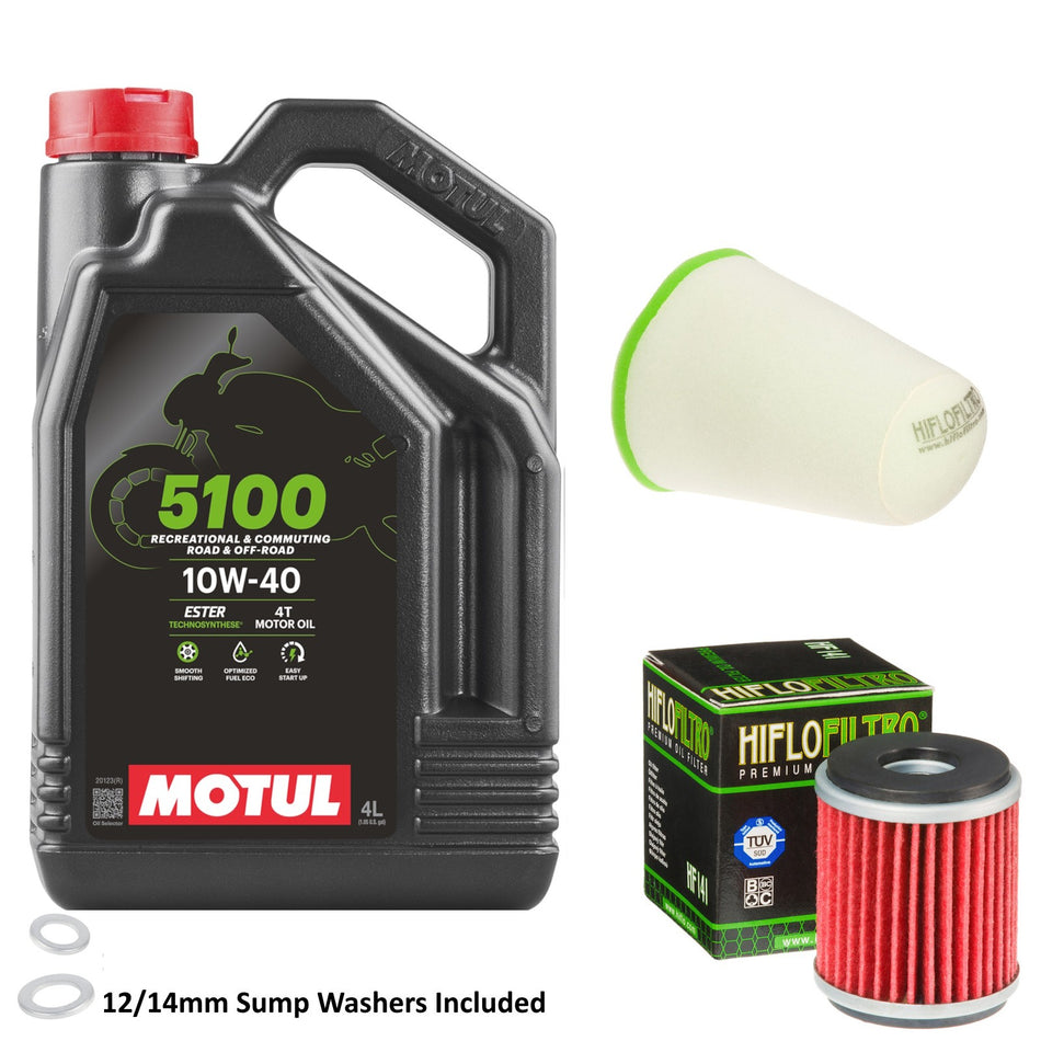 Motul 5100 10w40 4L Oil & HF141 & HFF4022 Oil Filter Kit