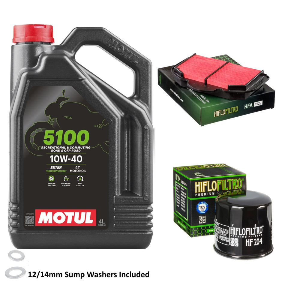 Motul 5100 10w40 4L Oil & HF204 & HFA4922 Oil Filter Kit