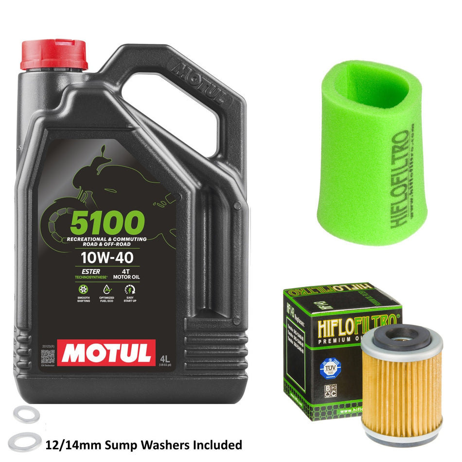 Motul 5100 10w40 4L Oil & HF143 & HFF4029 Oil Filter Kit