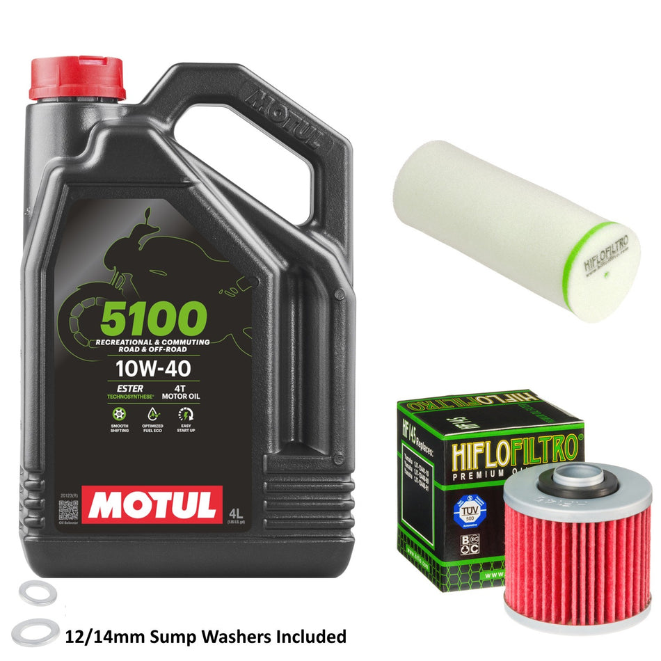 Motul 5100 10w40 4L Oil & HF145 & HFF4024 Oil Filter Kit