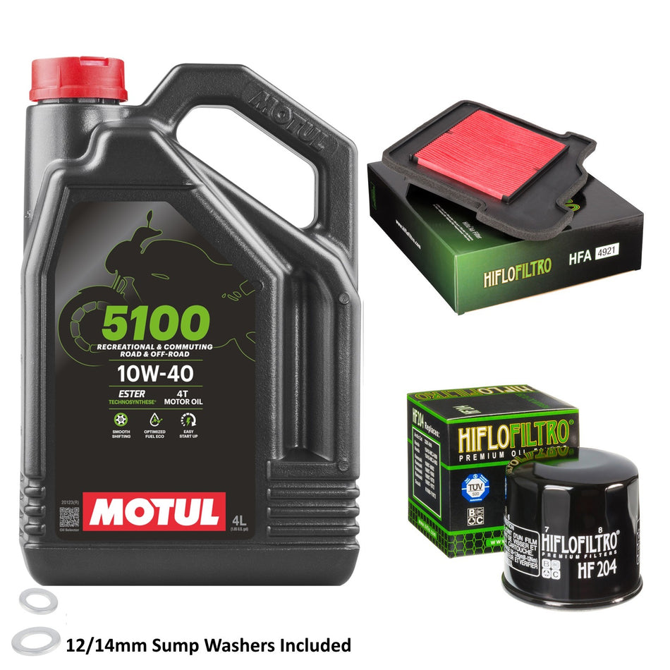 Motul 5100 10w40 4L Oil & HF204 & HFA4921 Oil Filter Kit