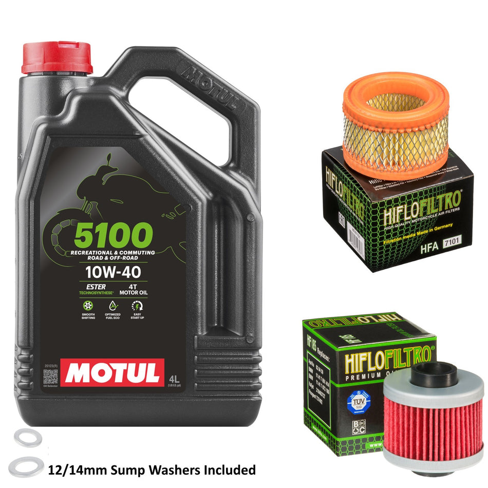 Motul 5100 10w40 4L Oil & HF185 & HFA7101 Oil Filter Kit