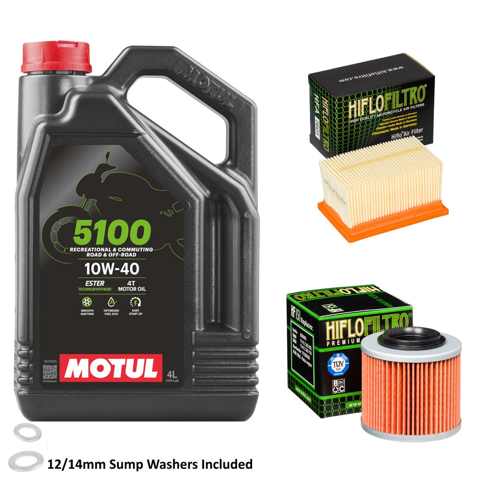 Motul 5100 10w40 4L Oil & HF151 & HFA7601 Oil Filter Kit