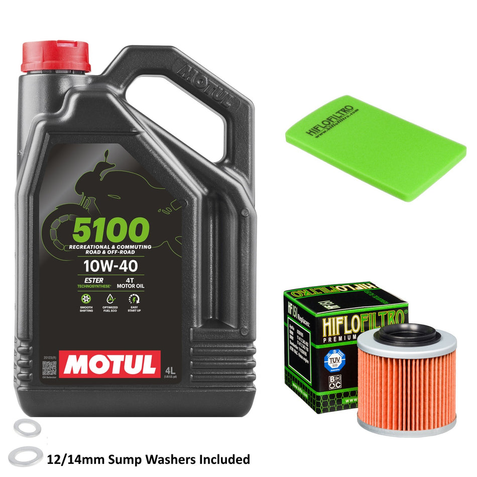 Motul 5100 10w40 4L Oil & HF151 & HFA7603 Oil Filter Kit