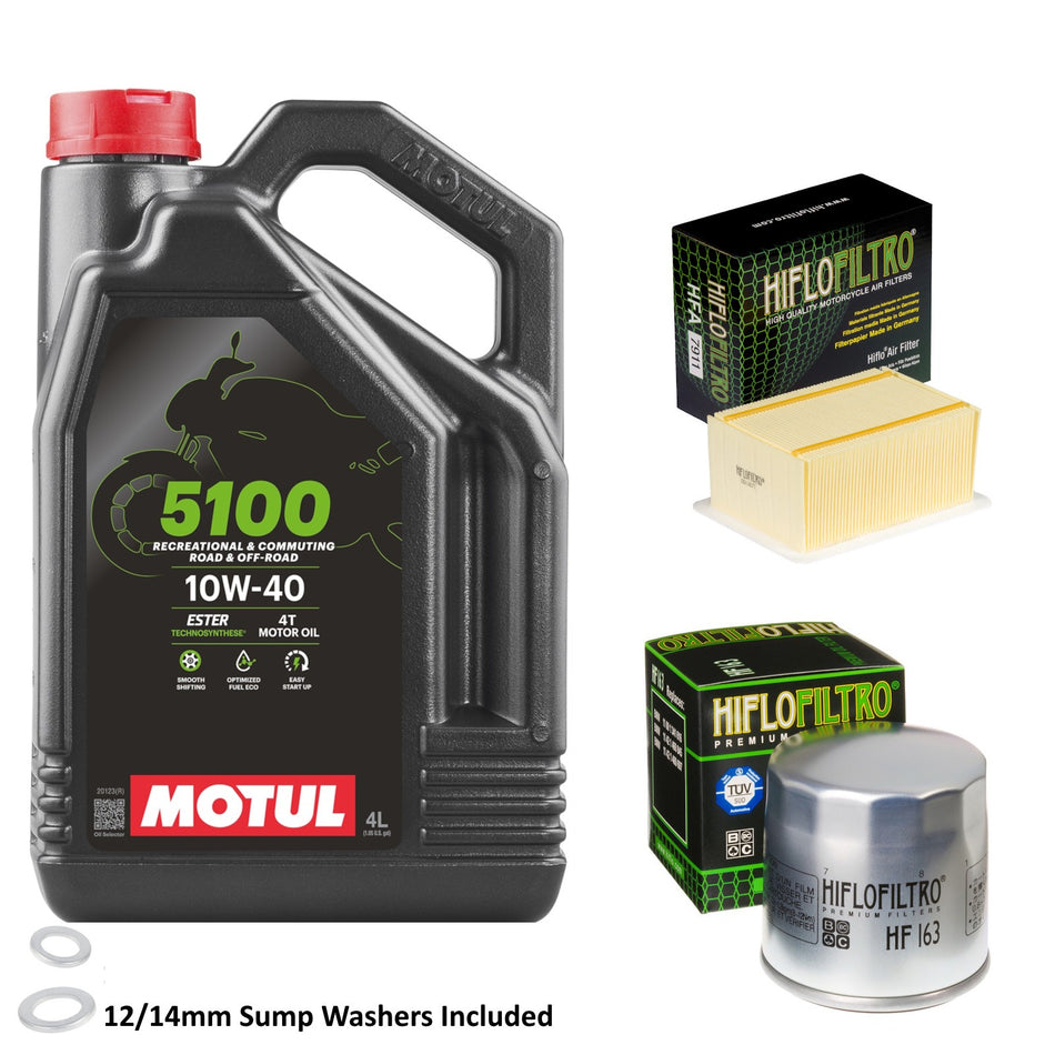 Motul 5100 10w40 4L Oil & HF163 & HFA7911 Oil Filter Kit