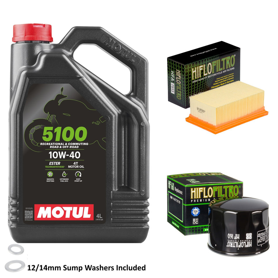 Motul 5100 10w40 4L Oil & HF160 & HFA7913 Oil Filter Kit