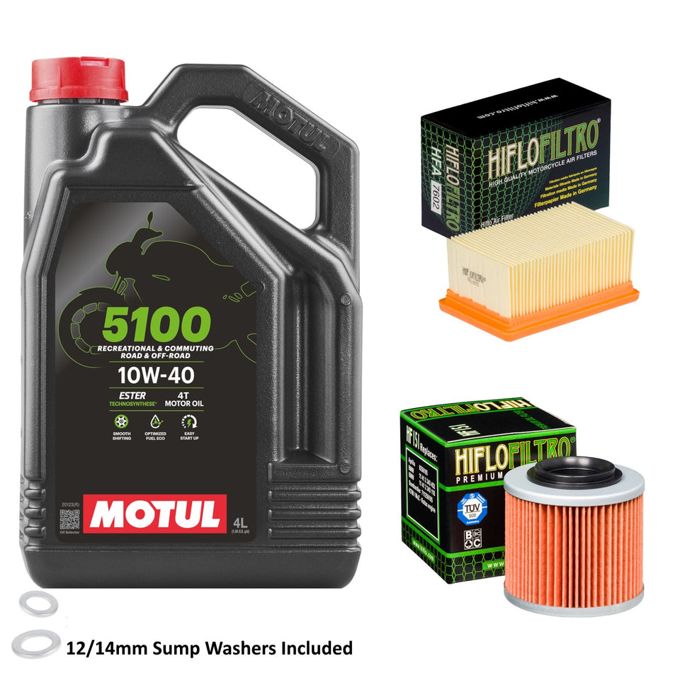 Motul 5100 10w40 4L Oil & HF151 & HFA7602 Oil Filter Kit