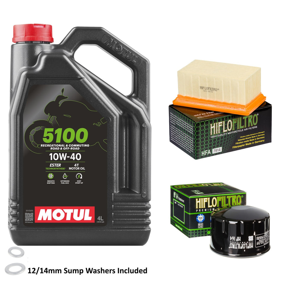 Motul 5100 10w40 4L Oil & HF164 & HFA7914 Oil Filter Kit