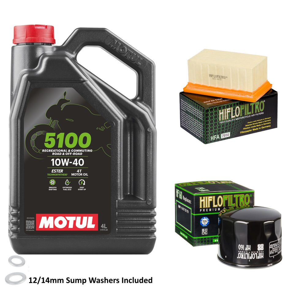 Motul 5100 10w40 4L Oil & HF160 & HFA7914 Oil Filter Kit