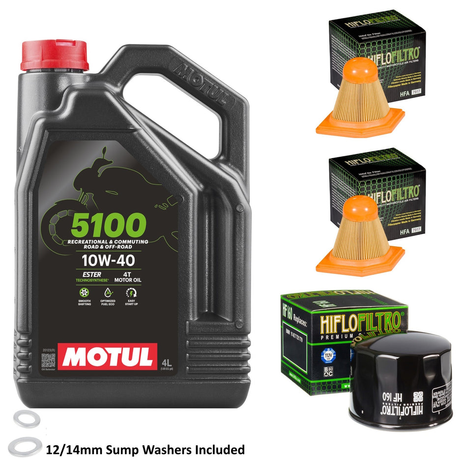 Motul 5100 10w40 4L Oil & HF160 & HFA7917 & HFA7917 Oil Filter Kit