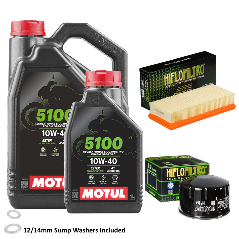 Motul 5100 10w40 5L Oil & HF164 & HFA7916 Oil Filter Kit