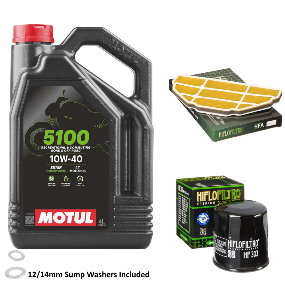 Motul 5100 10w40 4L Oil & HF303 & HFA2602 Oil Filter Kit