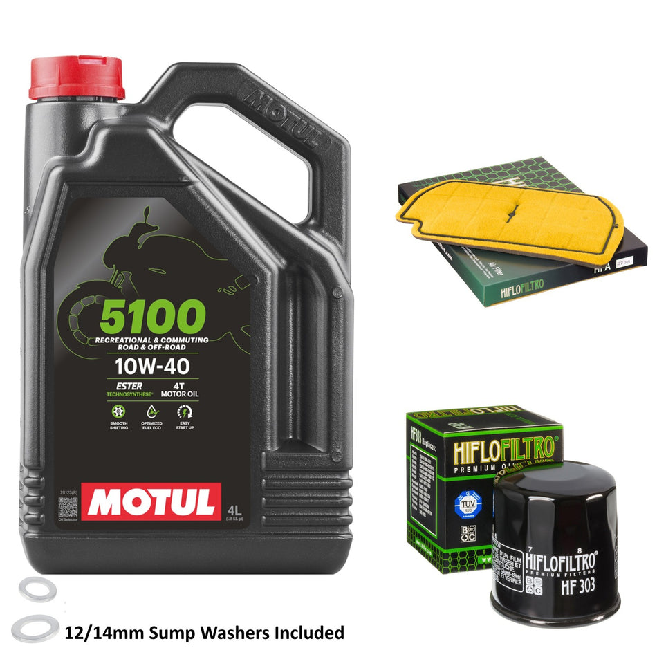 Motul 5100 10w40 4L Oil & HF303 & HFA2708 Oil Filter Kit