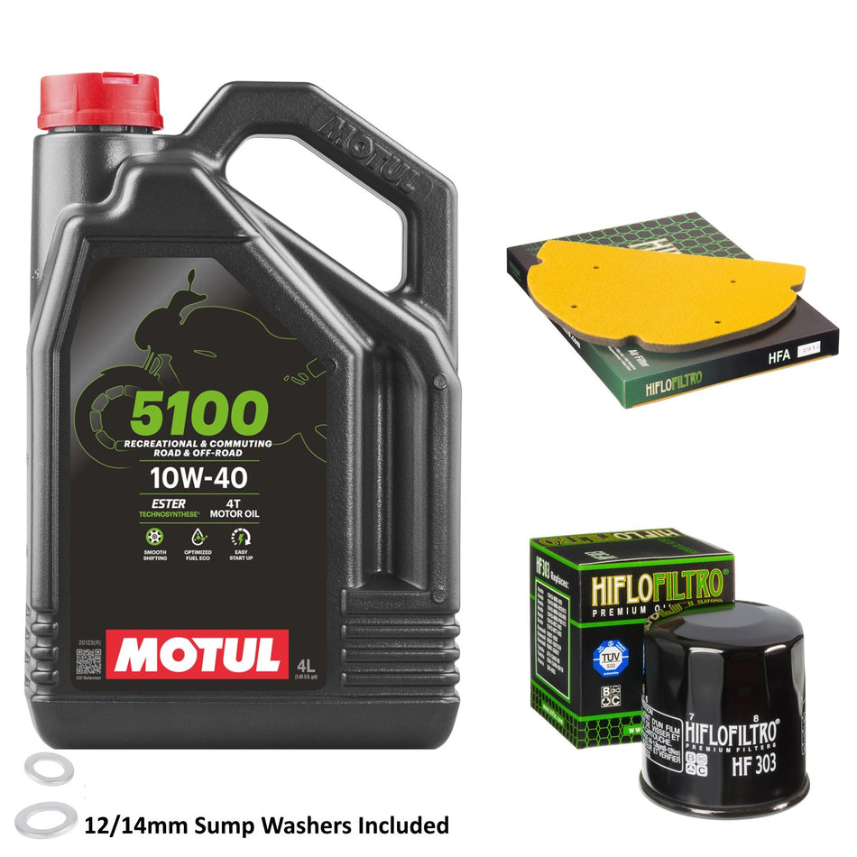 Motul 5100 10w40 4L Oil & HF303 & HFA2912 Oil Filter Kit