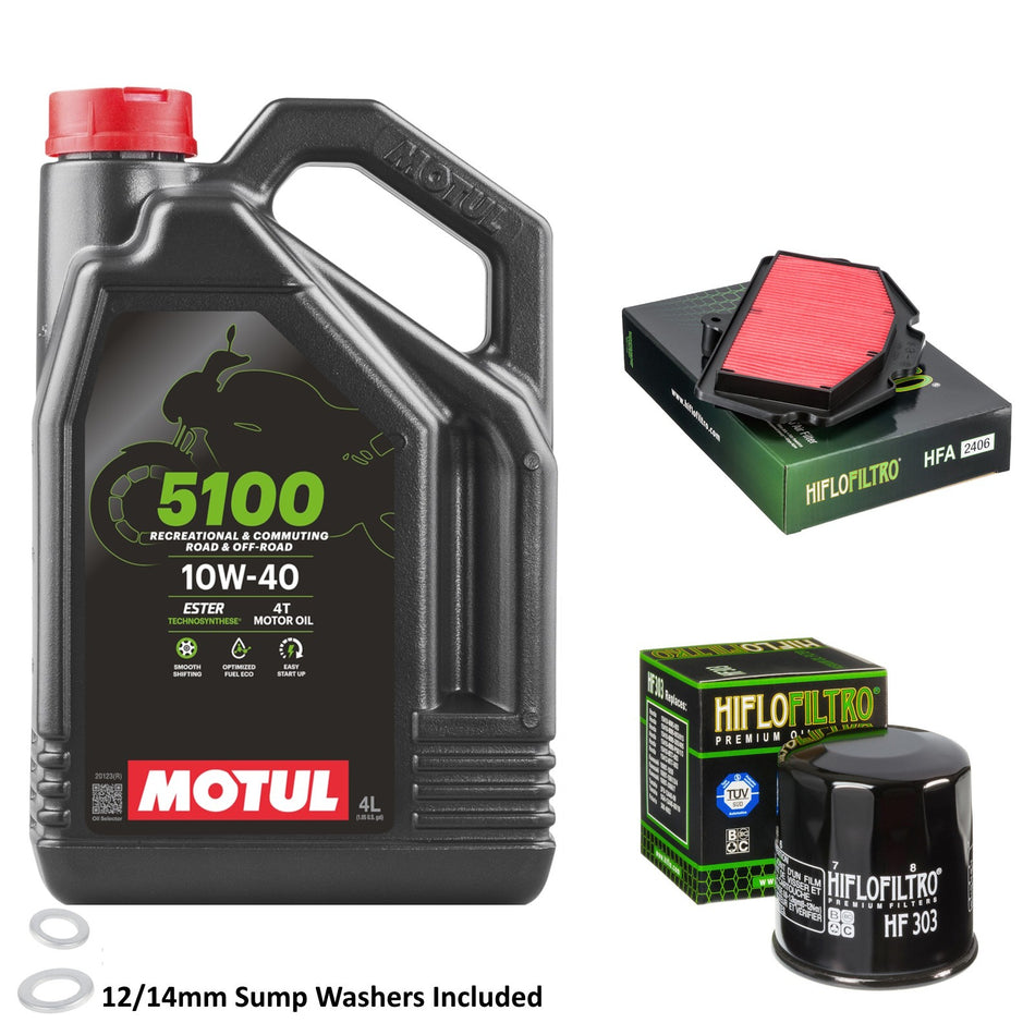 Motul 5100 10w40 4L Oil & HF303 & HFA2406 Oil Filter Kit