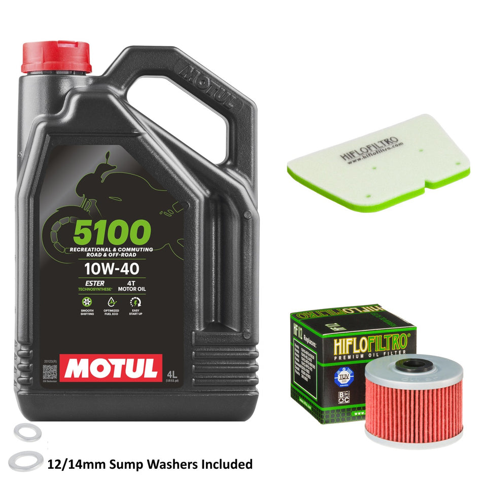 Motul 5100 10w40 4L Oil & HF112 & HFF2033 Oil Filter Kit