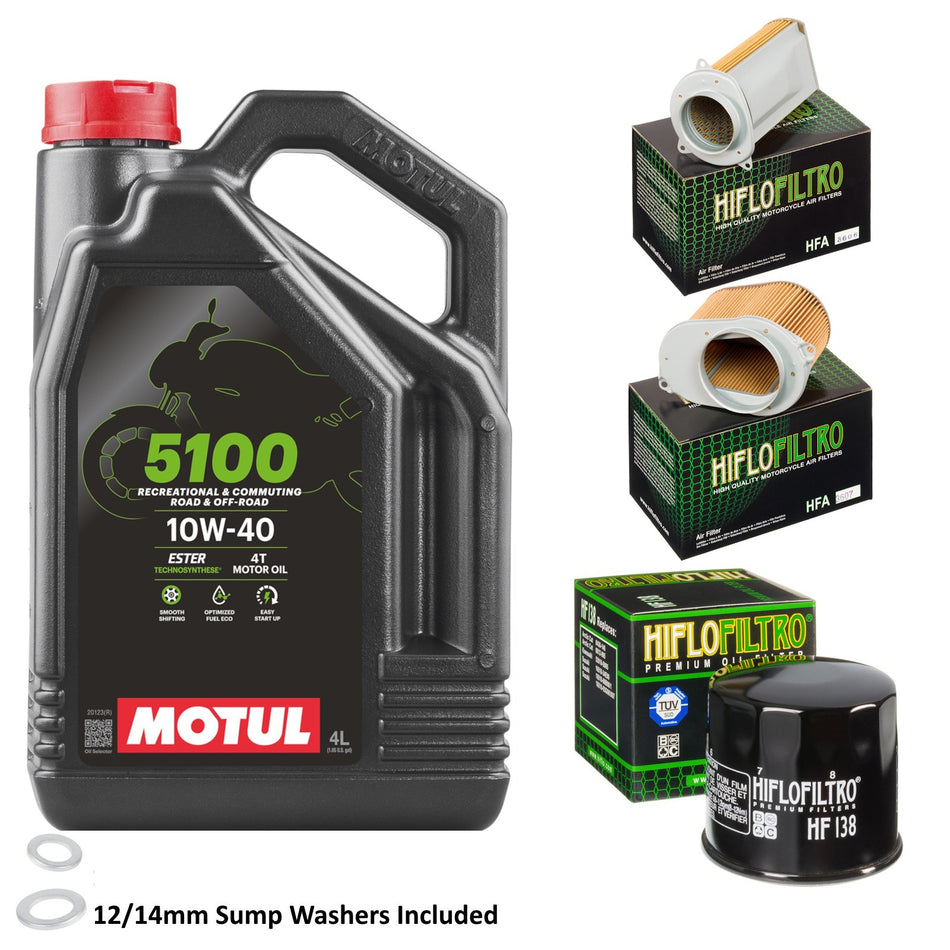 Motul 5100 10w40 4L Oil & HF138 & HFA3606 & HFA3607 Oil Filter Kit