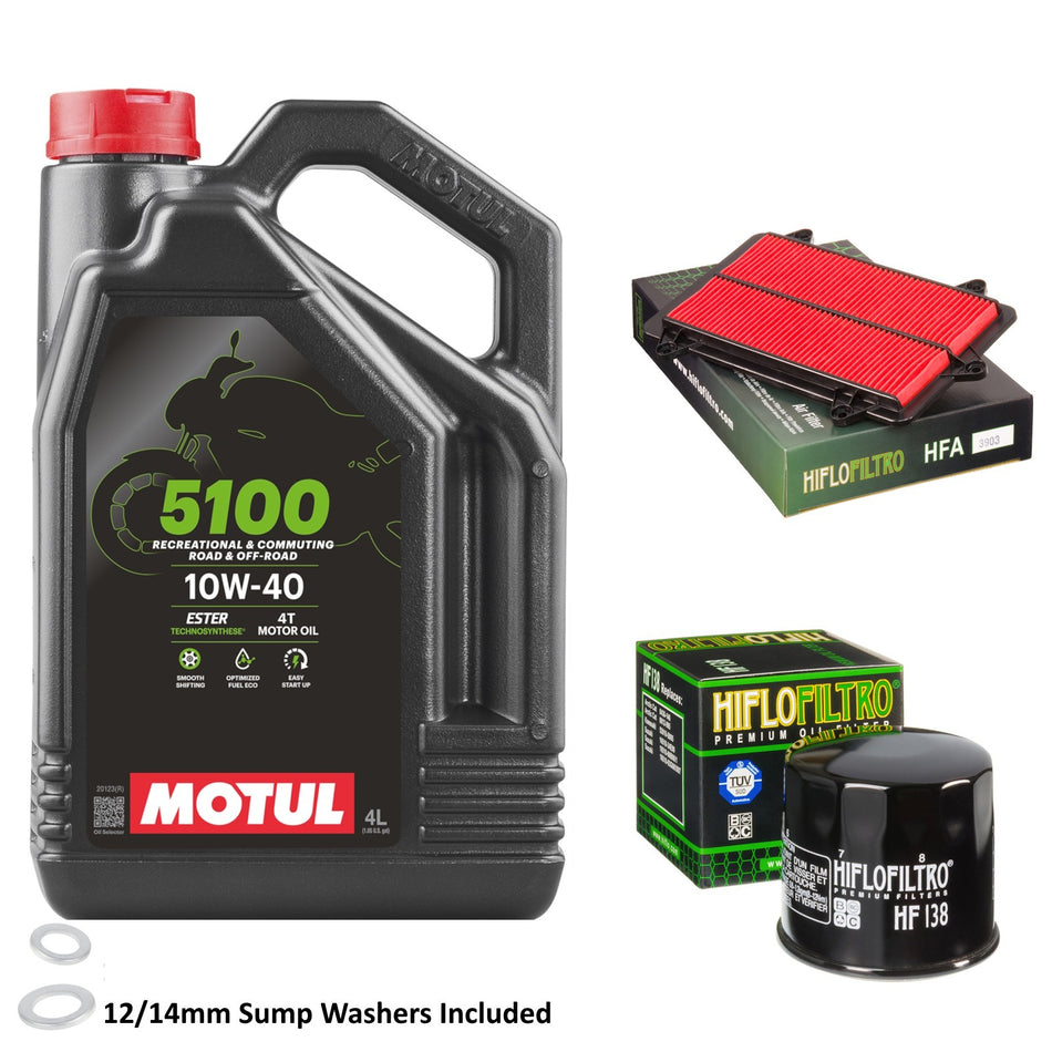 Motul 5100 10w40 4L Oil & HF138 & HFA3903 Oil Filter Kit