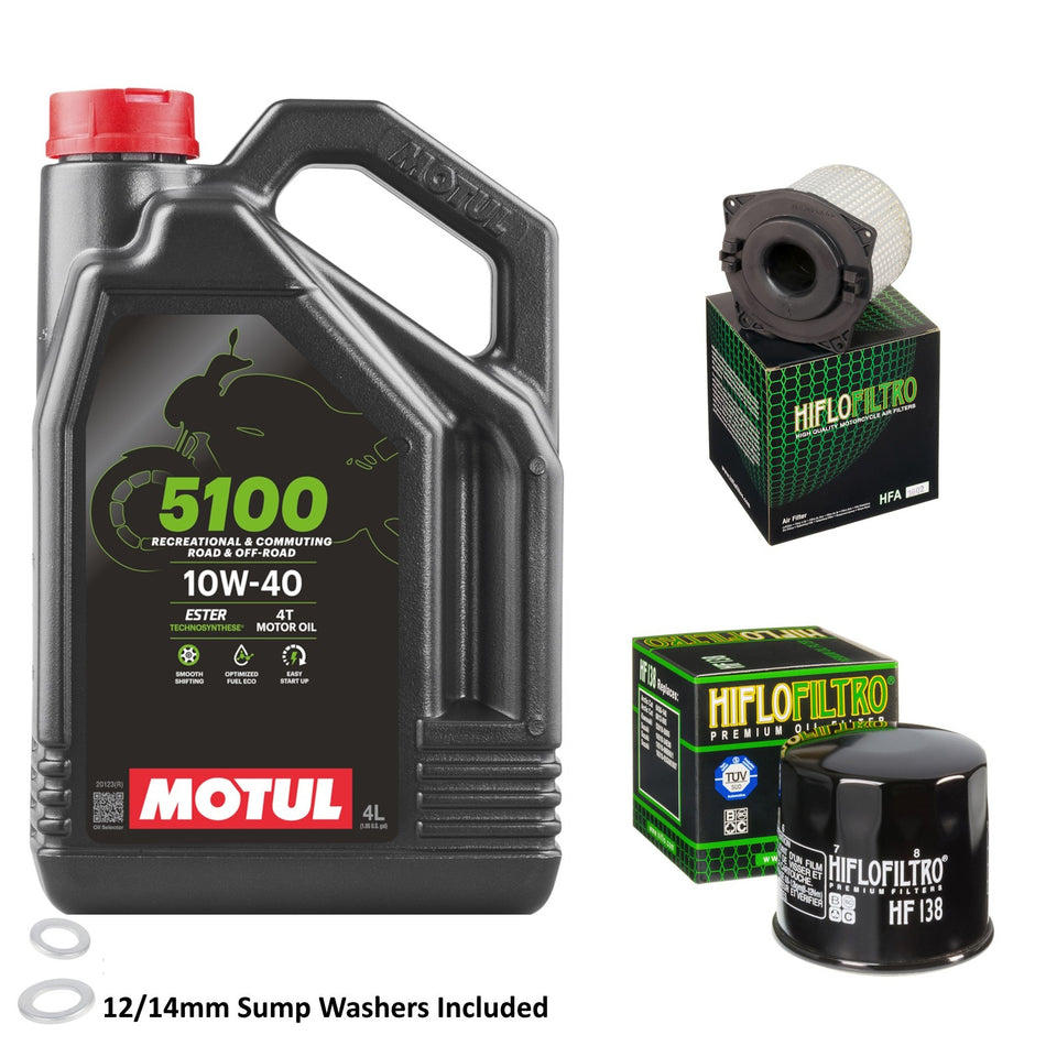 Motul 5100 10w40 4L Oil & HF138 & HFA3602 Oil Filter Kit