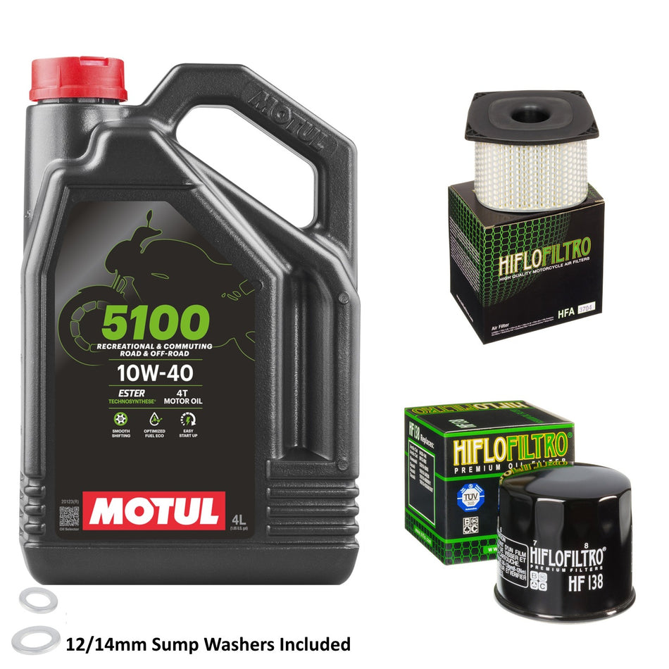 Motul 5100 10w40 4L Oil & HF138 & HFA3704 Oil Filter Kit