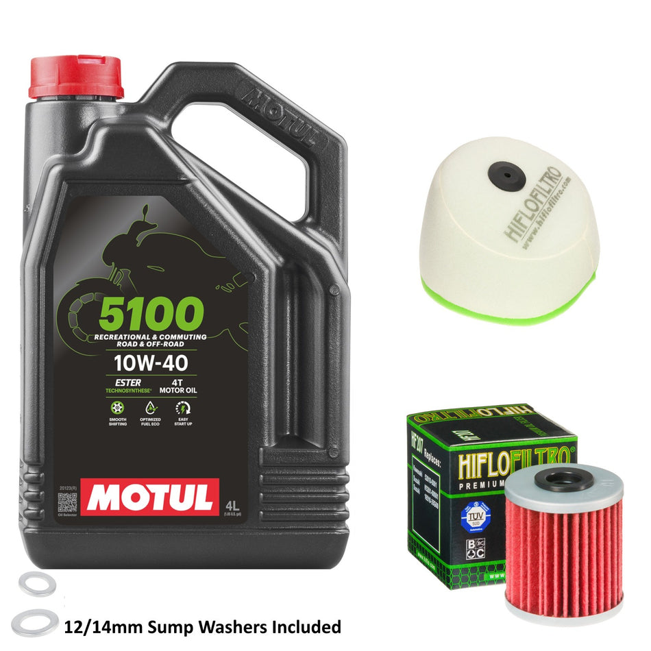 Motul 5100 10w40 4L Oil & HF207 & HFF3014 Oil Filter Kit