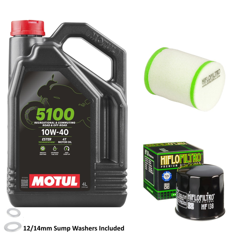 Motul 5100 10w40 4L Oil & HF138 & HFF3024 Oil Filter Kit