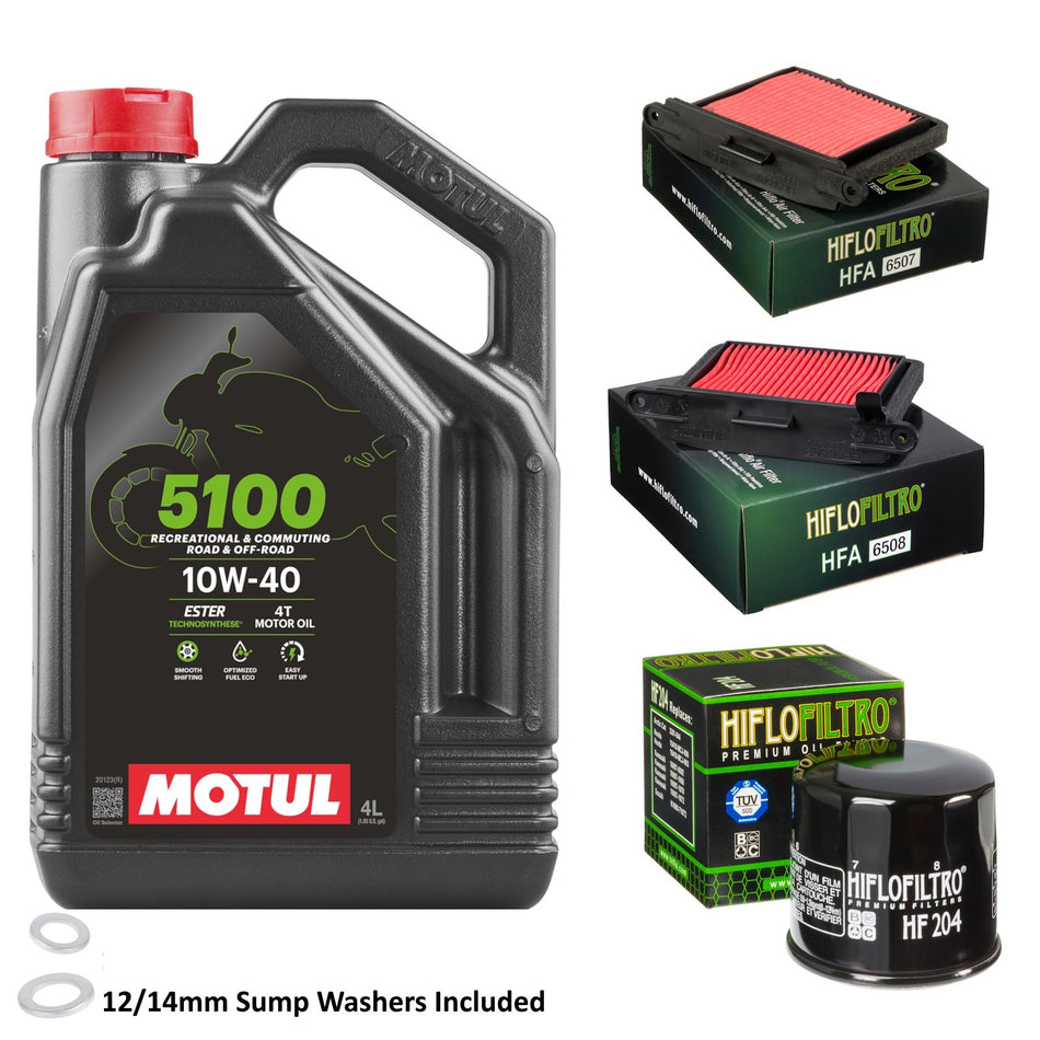Motul 5100 10w40 4L Oil & HF204 & HFA6507 & HFA6508 Oil Filter Kit