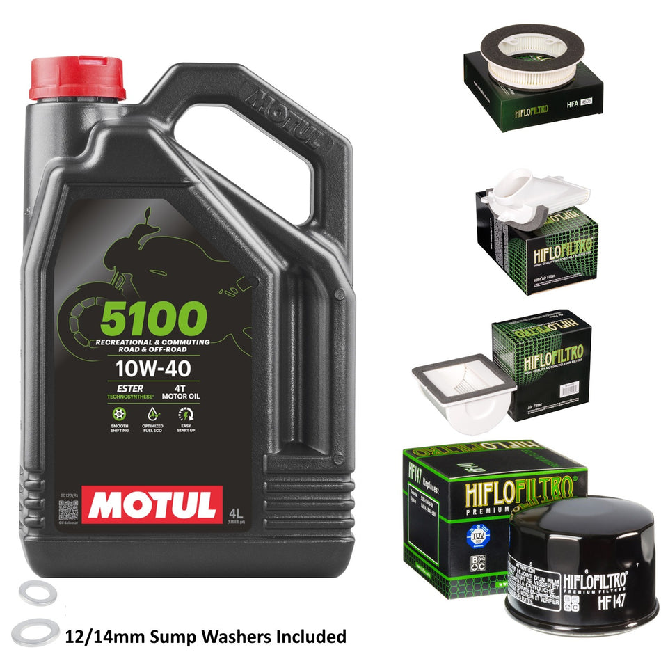 Motul 5100 10w40 4L Oil & HF147 & HFA4909 & HFA4505 & HFA4506 Oil Filter Kit