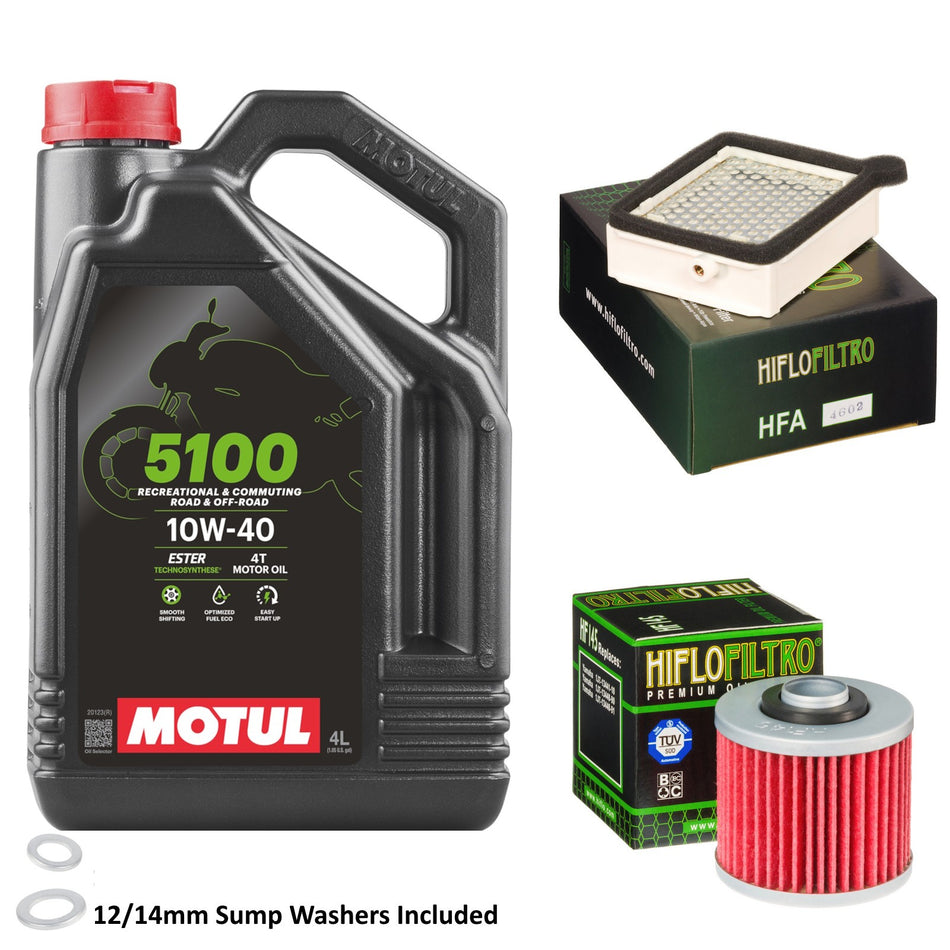 Motul 5100 10w40 4L Oil & HF145 & HFA4602 Oil Filter Kit