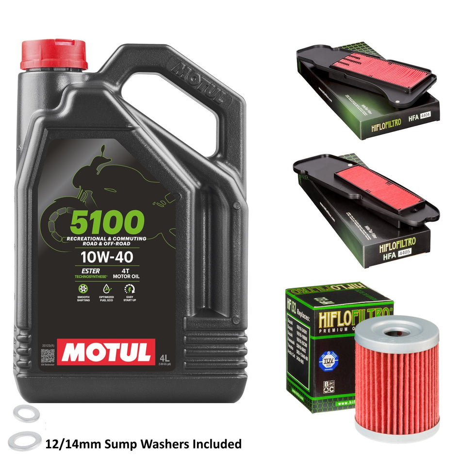 Motul 5100 10w40 4L Oil & HF132 & HFA4404 & HFA4405 Oil Filter Kit